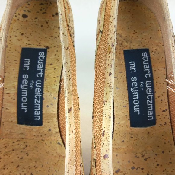New VTG Stuart Weitzman Cork Snake Heels 6 M - Picture 9 of 10